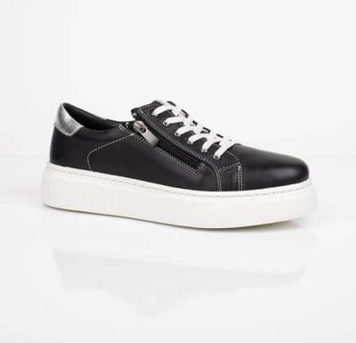 Shoozy Hana Women's Casual Flatform Trainer - Black