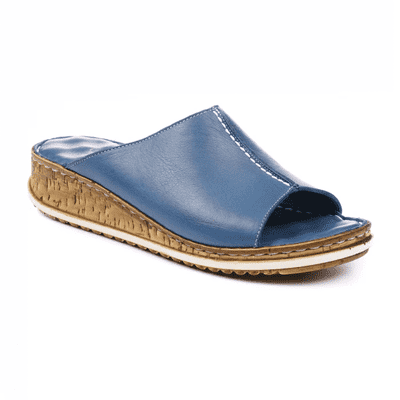 Shoozy Hayden Women's Leather Mule Sandal - Navy