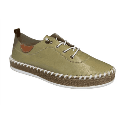 Shoozy Ivy Women's Platform Leather Shoe - Khaki