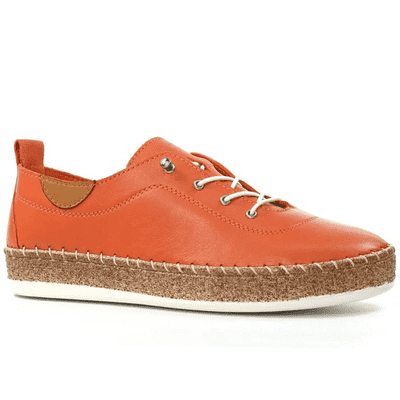 Shoozy Ivy Women's Platform Leather Shoe - Orange