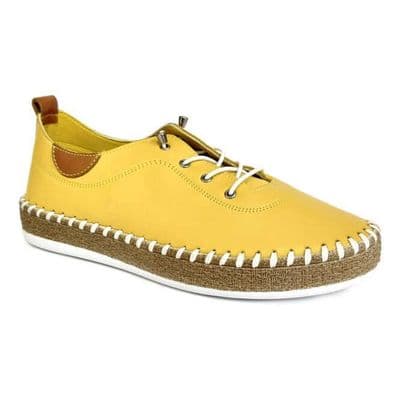 Shoozy Ivy Women's Platform Leather Shoe - Yellow
