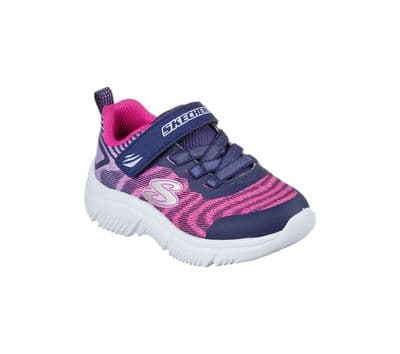 Skechers Fierce Flash Girls Slip-On Trainer - Navy/Pink