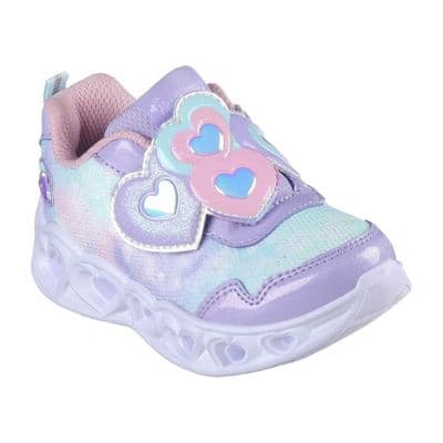 Skechers Heart Lights Lovin Reflection Girls Trainer - Lavender/Light Pink