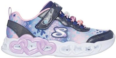 Skechers Infinite Heart Jewels Girls Trainer - Navy/Multi
