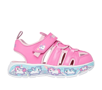 Skechers: Play Scene Splash - Cute Crew Girls Peep Toe Sneaker - Pink/Light Pink