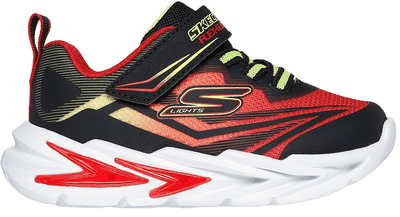 Skechers S Lights: Flex-Glow Ultra Kids Trainer - Black/Red