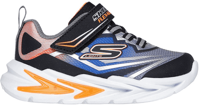 Skechers S Lights: Flex-Glow Ultra Kids Trainer - Black/Silver