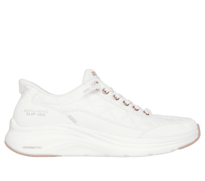 Skechers Slip-Ins: Contour Foam - Golden Hour Women's Trainer - White/Rose Gold