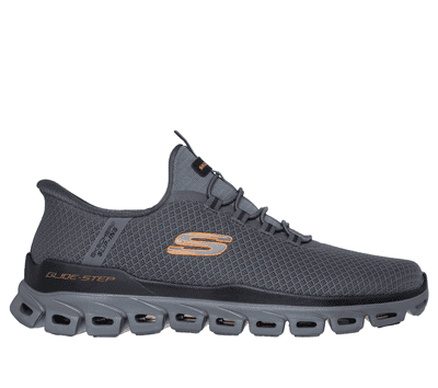 Skechers Slip-Ins: Glide-Step - Noxus Men's Trainer - Charcoal/Orange