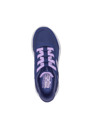 Skechers Slip-Ins: GO RUN - Miss Motion Girls Trainer - Navy/Lavender