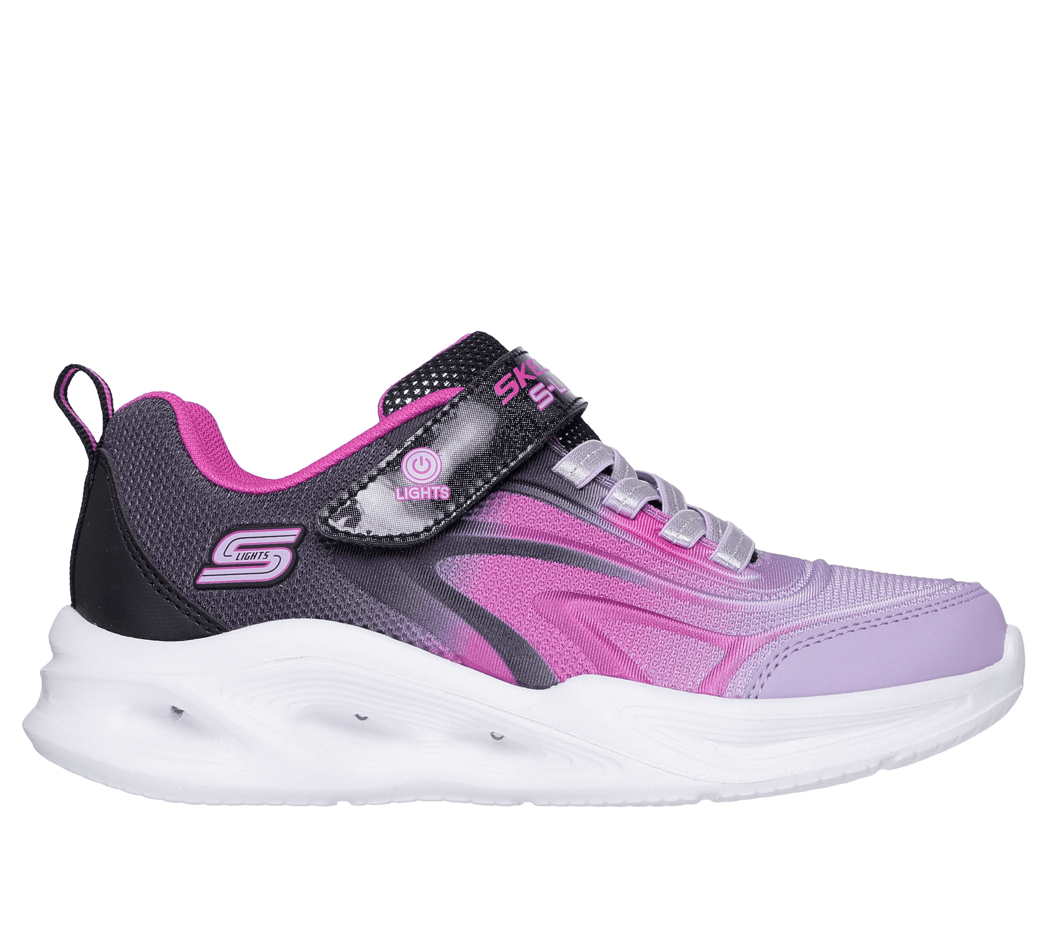 【♡】0321 Skechers Sola Glow - Color Breeze Kids Girl s Trainer - Black/Multi