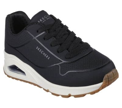 Skechers Uno Gen1 Girls Lace Up Trainers - Black