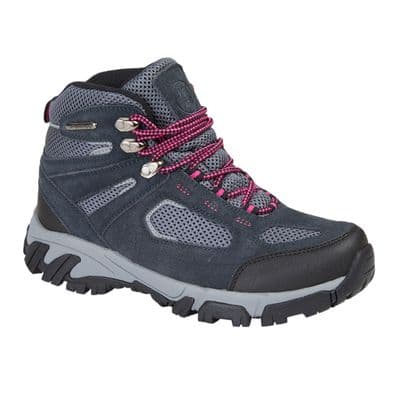 Urban Jacks Bakewell Women's Leather Waterproof Walking Boot - Grey/Fuchsia