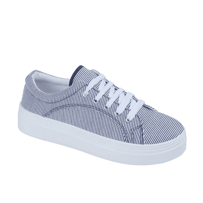 Urban Jacks Zola Women's Canvas Shoe - White/Blue/Silver