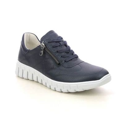Waldlaufer H-Birdy Women's Soft Leather Lace-Up Shoe - Notte/Navy