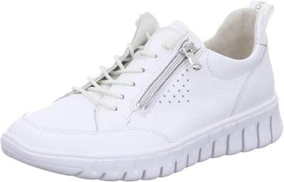 Waldlaufer H-Birdy Women's Soft Leather Lace-Up Shoe - White
