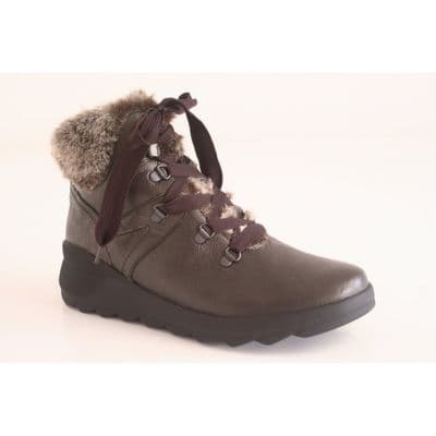 Waldlaufer H-Jasmin Women's Wide Fit Leather Ankle Boot - Brown