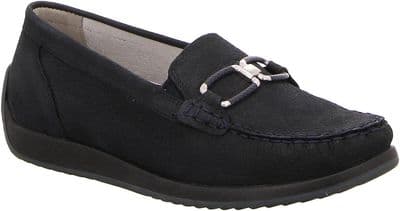 Waldlaufer Hadera Women's Wide Fit Leather Loafer - Black