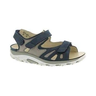 Waldlaufer Hanni Women's Wide Fit Walking Sandals - Beige/Blue