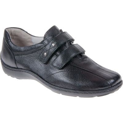 Waldlaufer Henni Women's Wide Fit Velcro Fastening Shoe - Black