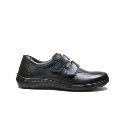 Waldlaufer Herwig Men's Wide Fit Casual Touch Close Shoe - Black/Schwarz