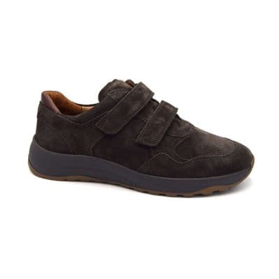Waldlaufer K-John Men's Extra Wide Touch Close Shoe - Dark Brown/Cognac