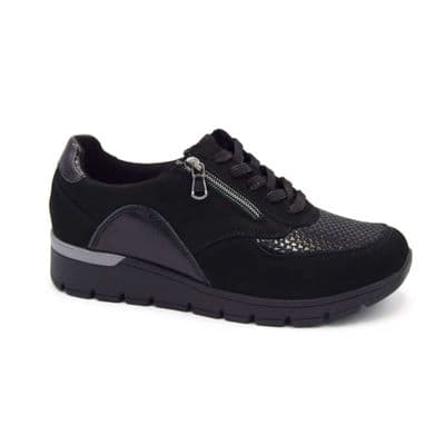 Waldlaufer K-Ramona Women's Casual Trainer - Black