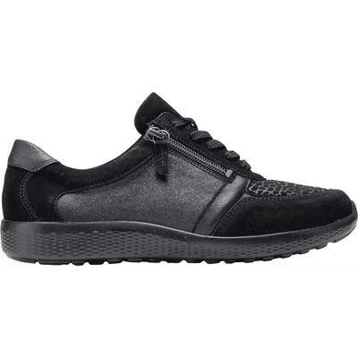 Waldlaufer M-Ira Women's Extra Wide Soft Leather Shoe - Schwarz/Black