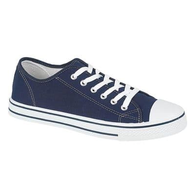 Women's Low Top Canvas Trainers - Navy