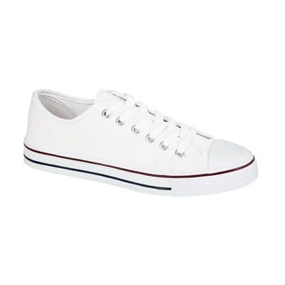 Women's Low Top Canvas Trainers - White