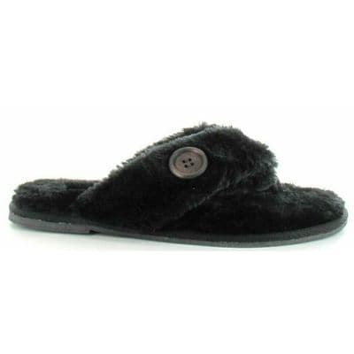 Women's Toe-Post Flip Flop Slippers - Black