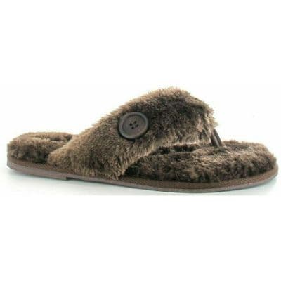 Women's Toe-Post Flip Flop Slippers - Dark Brown