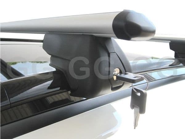 Aero Roof Rack Rail Bars Lockable Nissan Qashqai +2 2008-2014 Green Valley