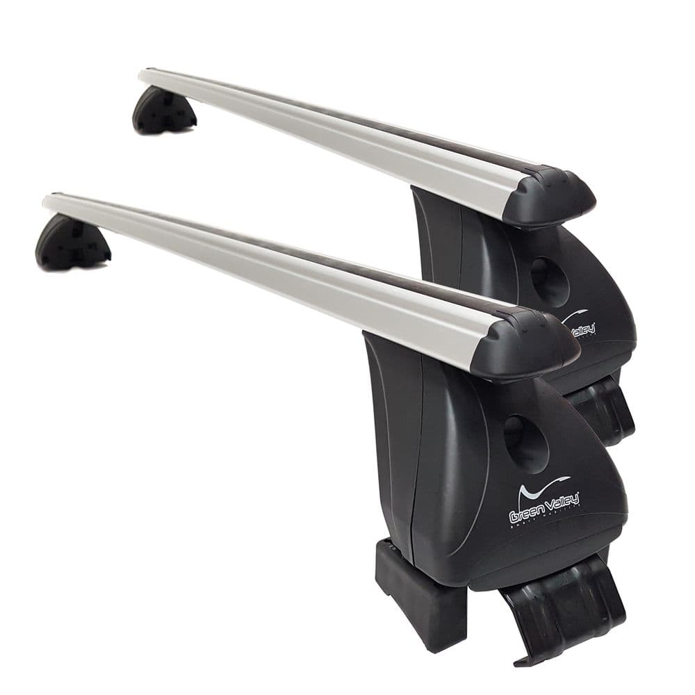 Aluminium Aero Roof Rack Bars Lockable Audi A4 4dr Saloon 2008- onwards Green Valley