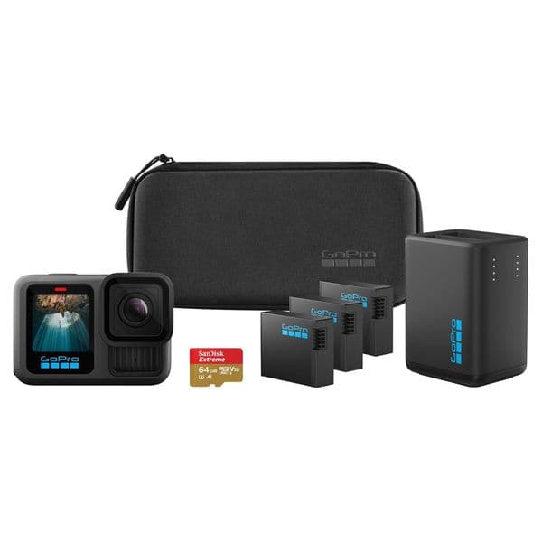 GoPro HERO13 Black – Extended Power Bundle | 3 × Enduro Batteries, Dual Charger & SD Card