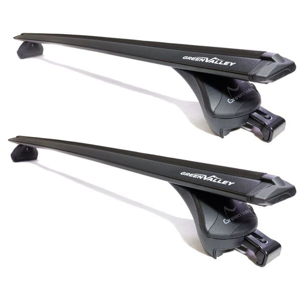 Green Valley Aerodynamic Roof Rack Wing Bars Black, Audi Q8 SUV 2019+ onwards