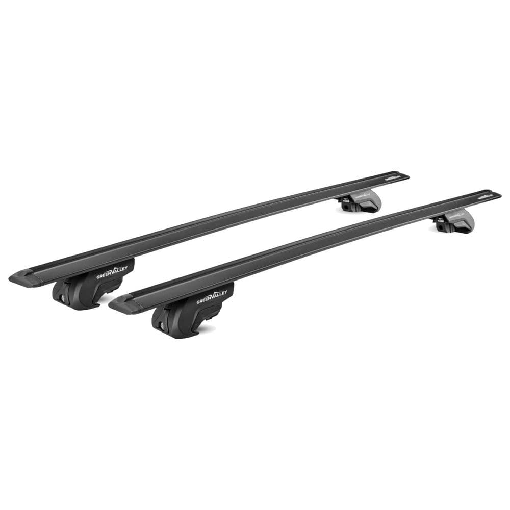 Green Valley Aerodynamic Roof Rack Wing Bars Black, Mercedes E class Estate 2003 to 2008