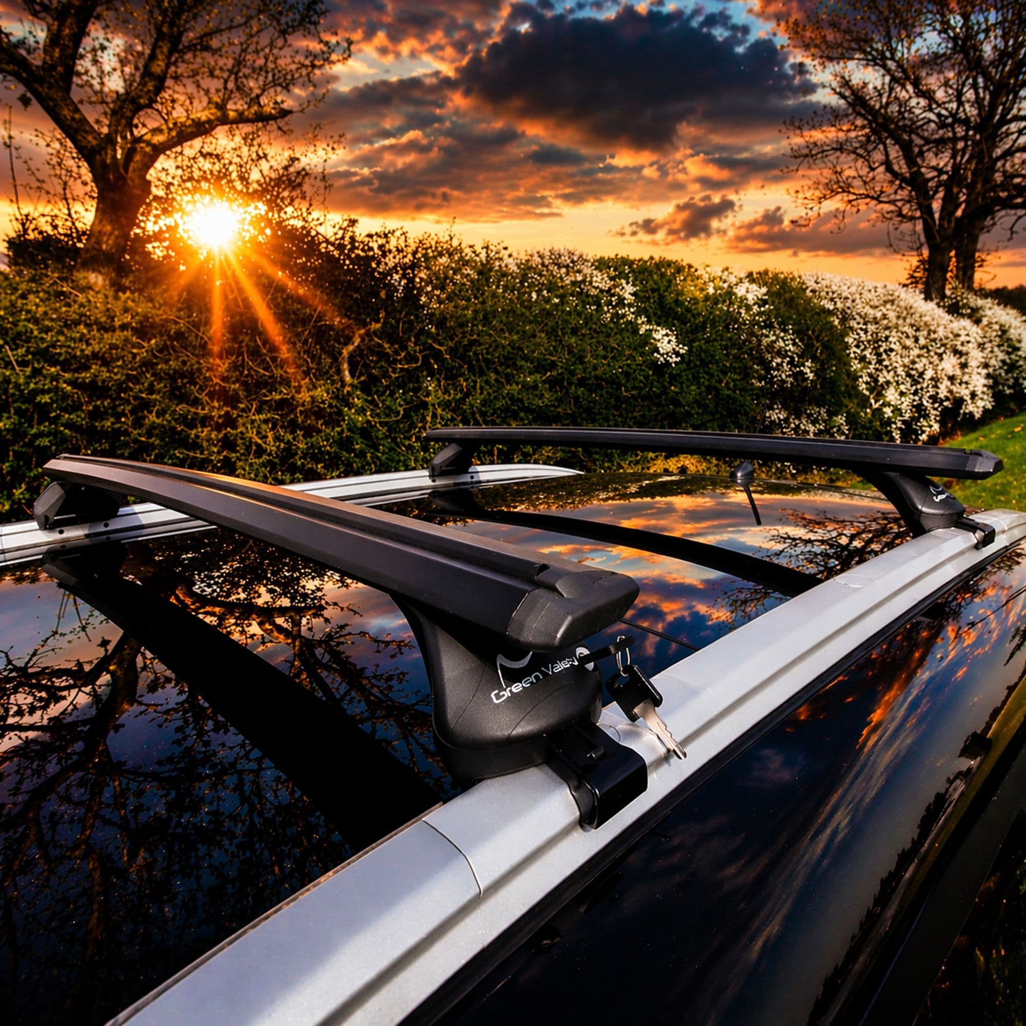 Green Valley Aerodynamic Roof Rack Wing Bars Black Range Rover Velar ...