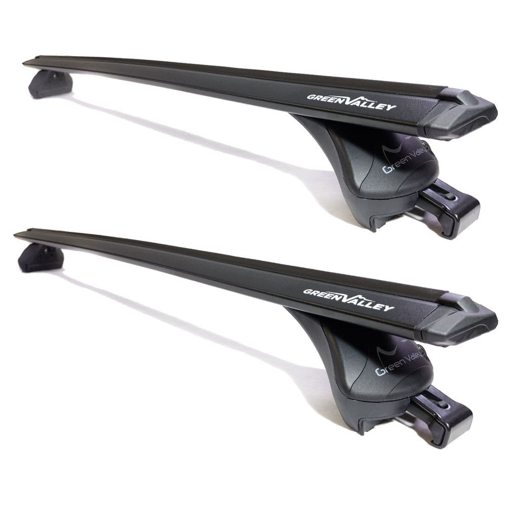 Green Valley Aerodynamic Roof Rack Wing Bars Black, Vauxhall Astra Estate / Van 2006 to 2011