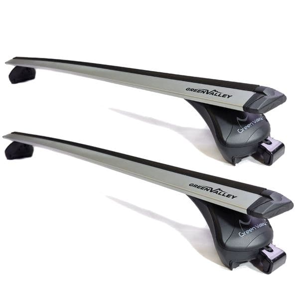 Green Valley Aerodynamic Roof Rack Wing Bars Silver, Audi Q8 SUV 2019+ onwards