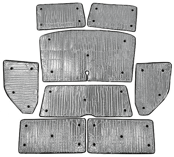 Luxury Thermal Blinds Internal Window Cover 8pce | Fits VW Transporter T5 T6 with Rear View Cut Out