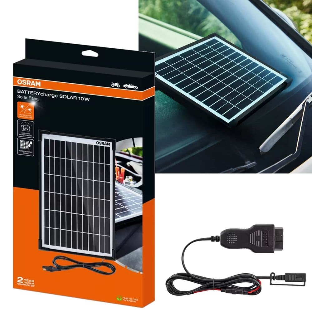 Osram 10W Solar Panel Battery Charger with OBD Port Connector