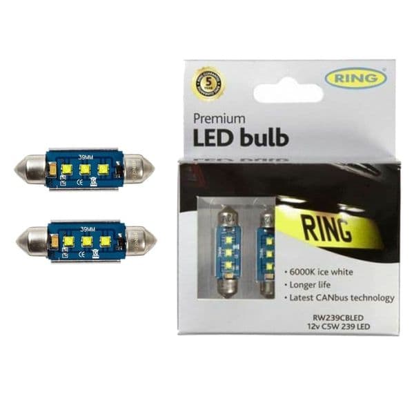 Ring Premium LED Bulbs 239 Festoon Pure White - Goode Leisure