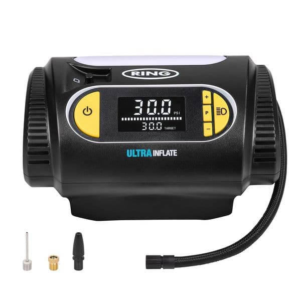Ring Ultra Inflate 20 Tyre Inflator 12V Digital with Auto-Stop & LED Light