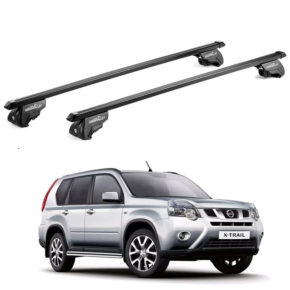 Roof Rack Bars Lockable Nissan X-Trail Inc Sport 2007-2013 Green Valley