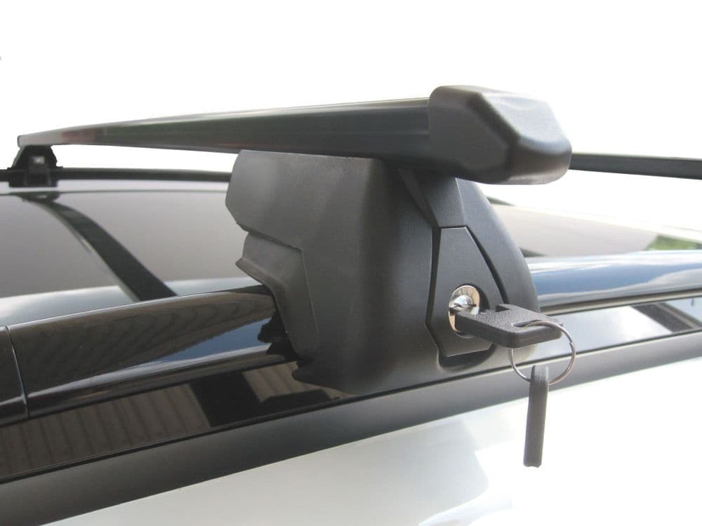 Roof Rack Rail Bars Lockable Nissan Qashqai +2 2008-2014 Green Valley