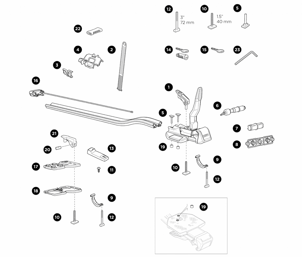 Thule proride discount 598 spare parts