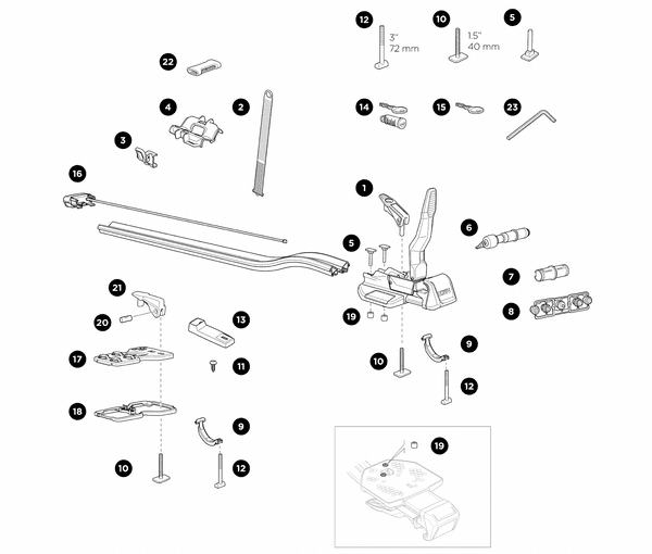Thule 568001 TopRide Spare Parts 2 Strap Wheel Holder