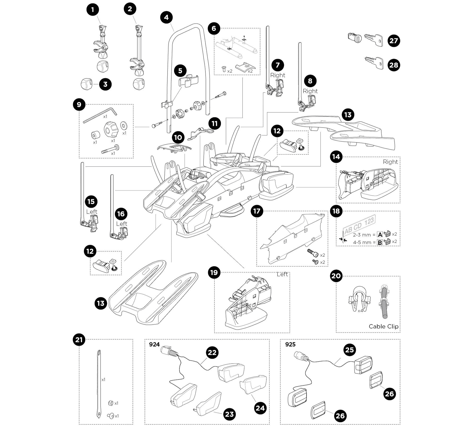 Thule VeloComapct 2 Bike Rack Spare Parts - Goode Leisure