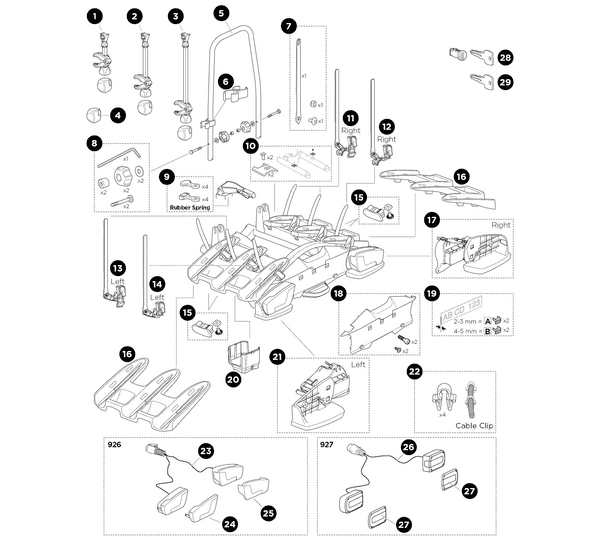 Thule 926021 VeloComapct 3 Bike Rack Spare Parts